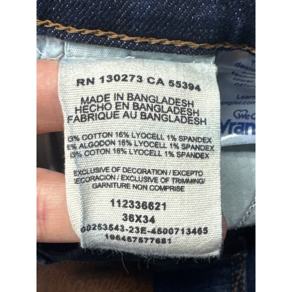 Wrangler Retro Men's Straight Leg Blue Denim Jeans - Size 36x34 (36x33) - Picture 5 of 5